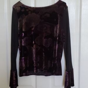 Long sleeve  crush velvet top